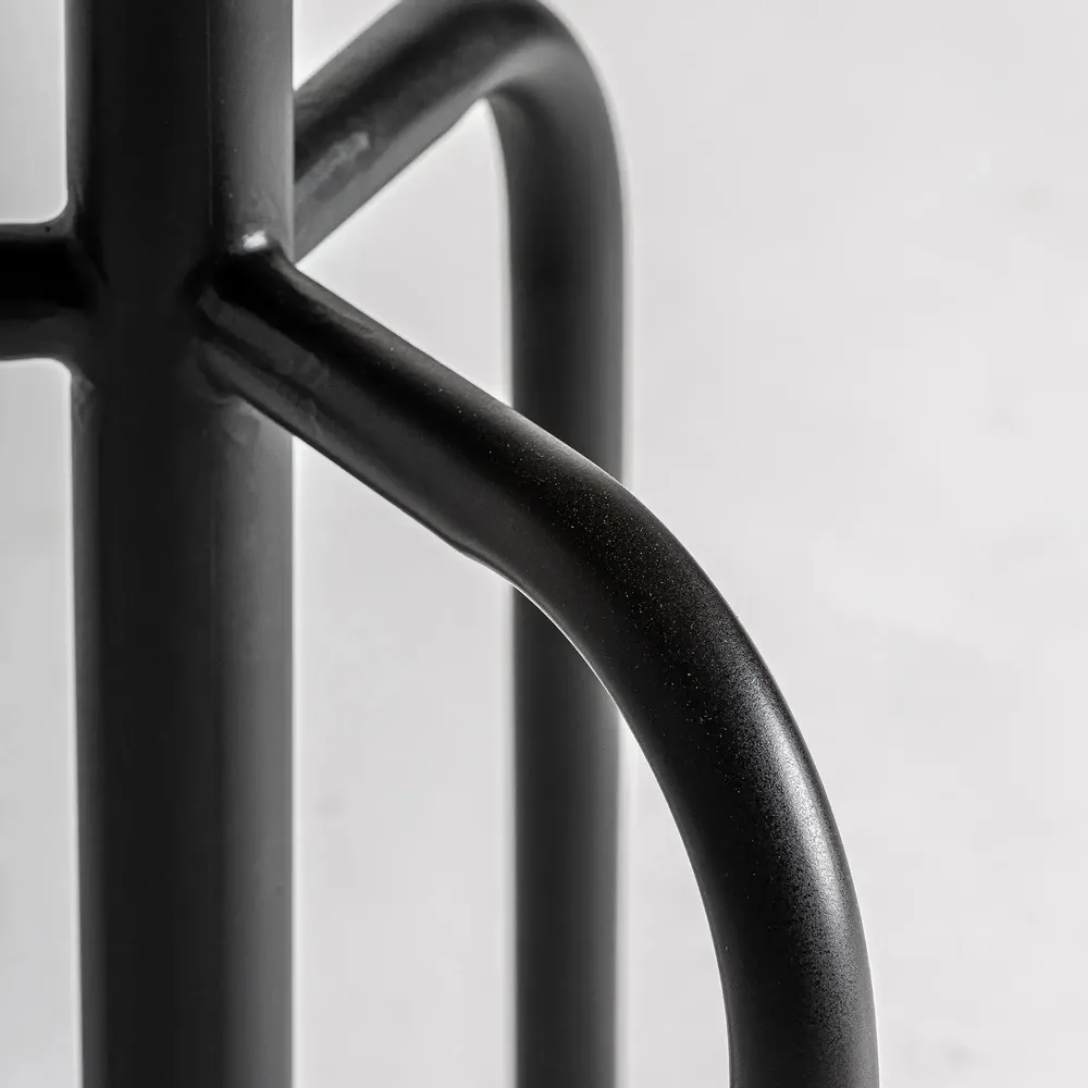 Tabourets - Tabouret en fer couleur noir cassé en 38x38x75 cm - VICAL
