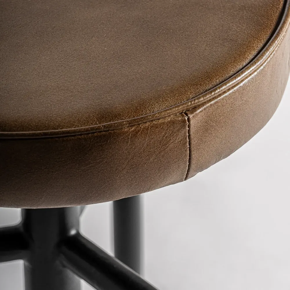 Tabourets - Tabouret en fer couleur noir cassé en 38x38x75 cm - VICAL