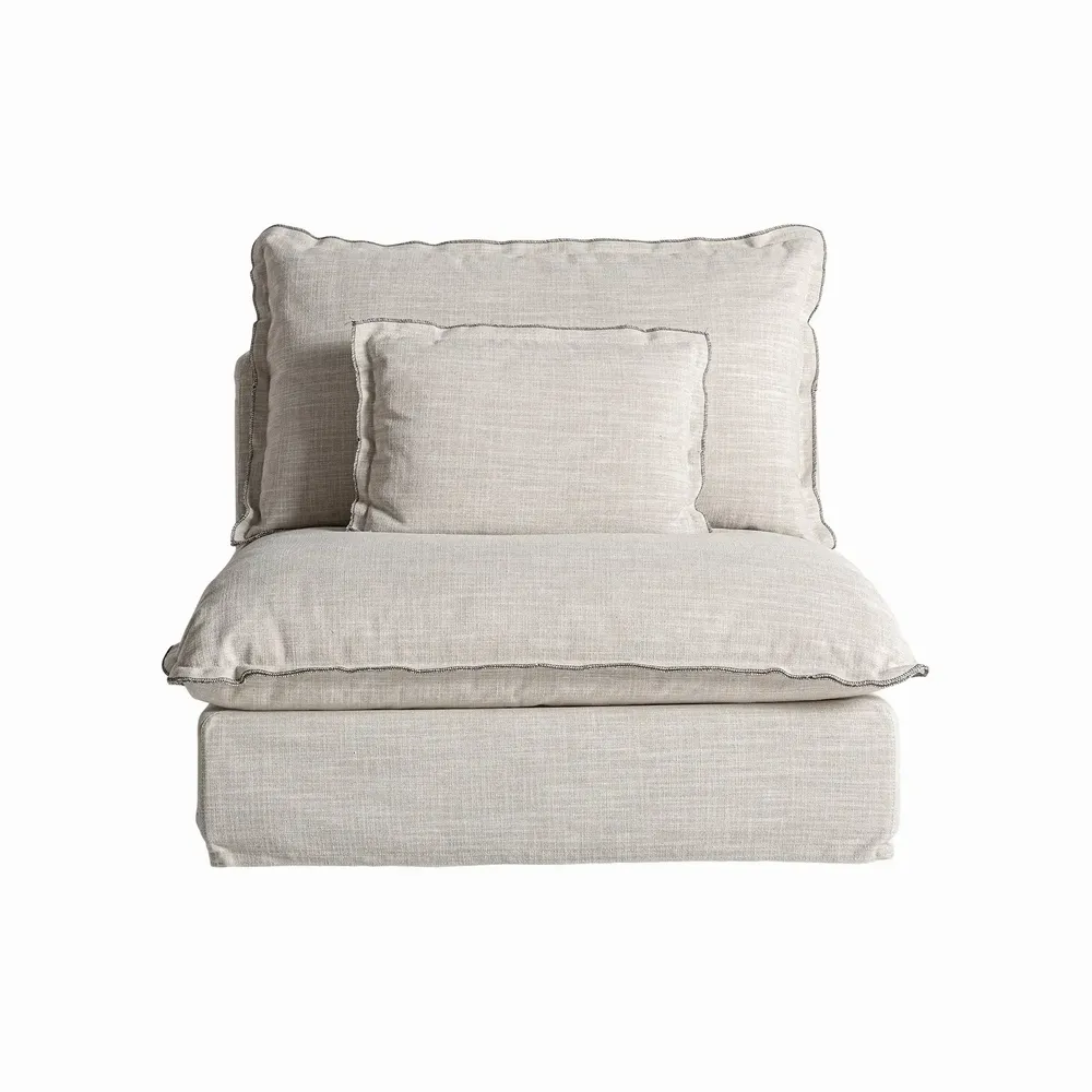 Sofas - Central sofa module in polyester off off white colour in 98x108x93 cm - VICAL