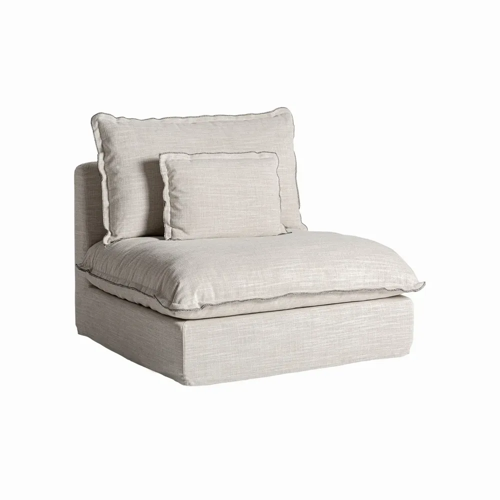 Sofas - Central sofa module in polyester off off white colour in 98x108x93 cm - VICAL