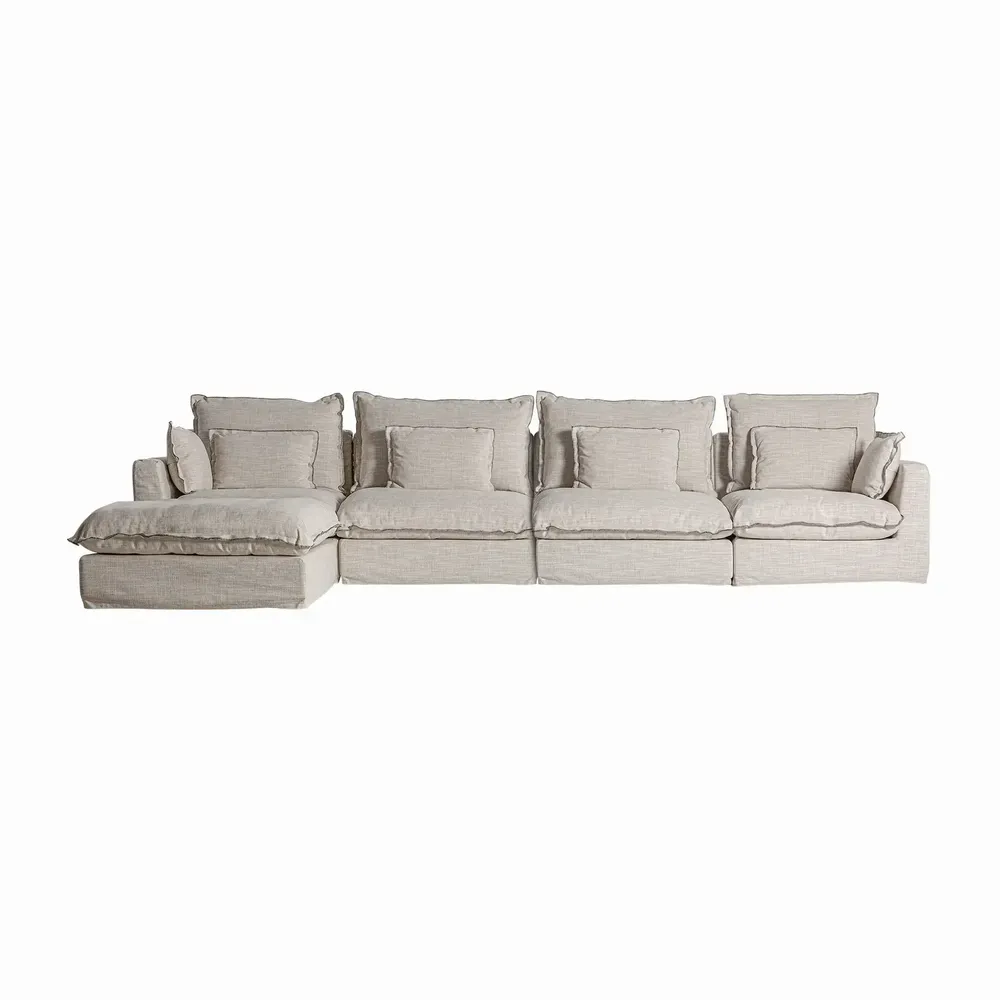 Sofas - Central sofa module in polyester off off white colour in 98x108x93 cm - VICAL