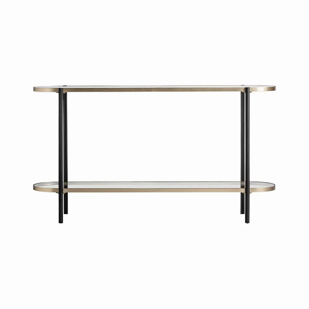 Consoles - Console en fer couleur noir cassé/or en 150x36x82 cm - VICAL