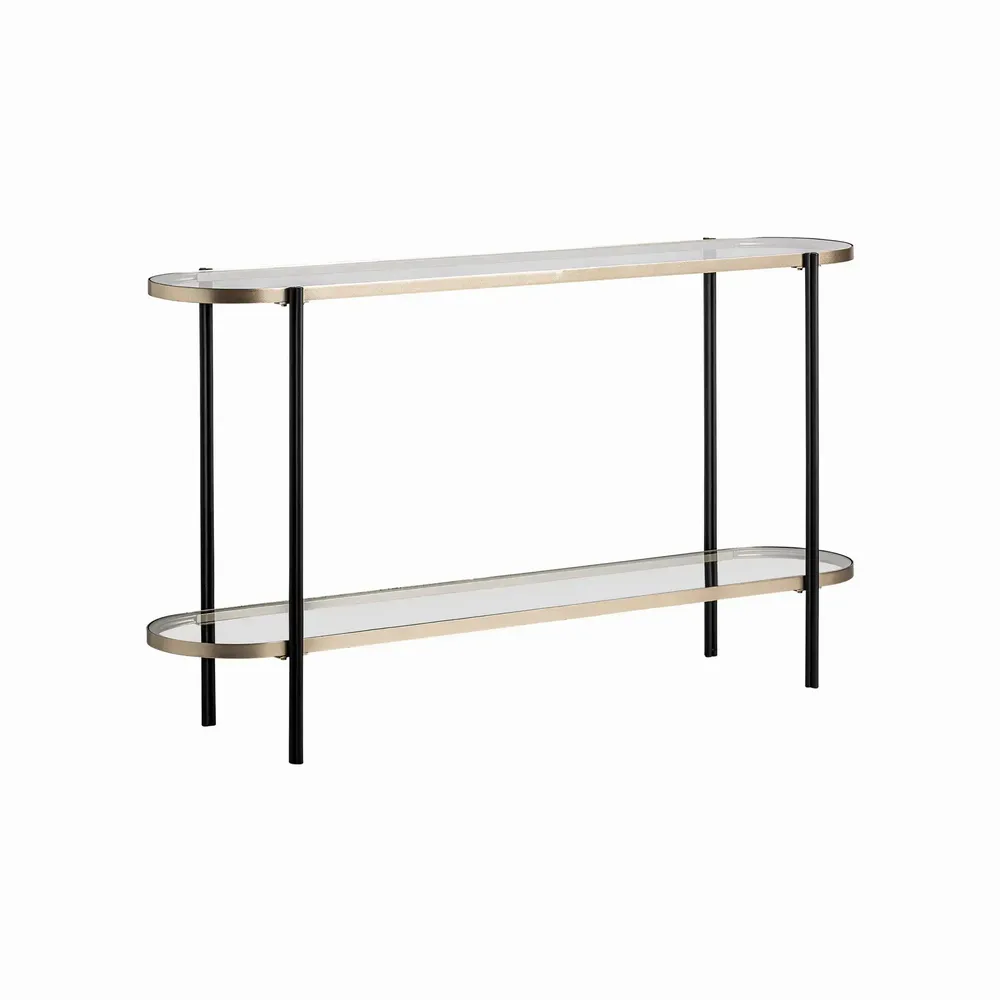 Consoles - Console en fer couleur noir cassé/or en 150x36x82 cm - VICAL