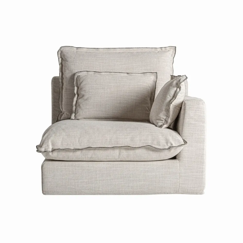 Sofas - Corner sofa module in polyester off off white colour in 96x108x94 cm - VICAL