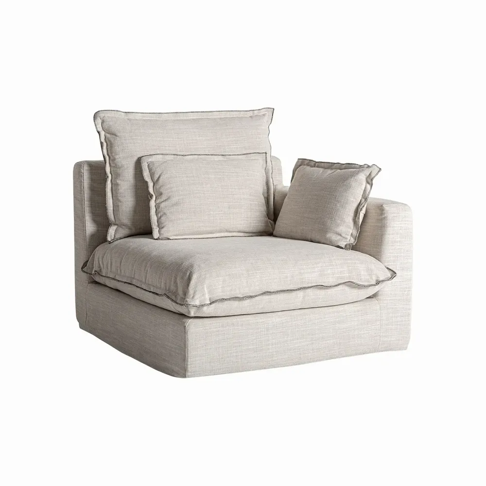 Sofas - Corner sofa module in polyester off off white colour in 96x108x94 cm - VICAL