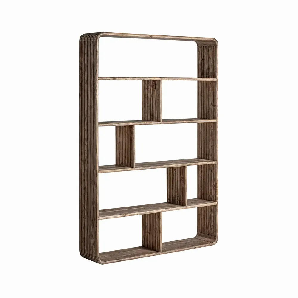 Bibliothèques - Bibliothèque en bois d'orme recyclé couleur marron clair en 140x30x - VICAL