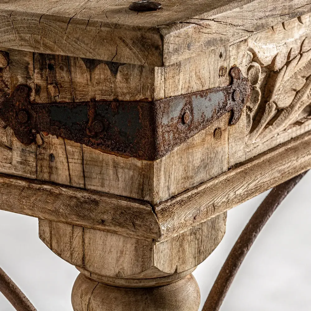 Dining Tables - Dining table in mango wood off brown distressed colour in 280x112x75 - VICAL