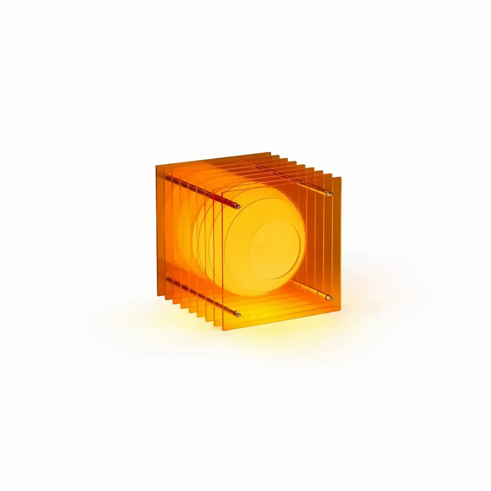 Lampes à poser - Lampe LOP petite carrée en acrylique orange - BANG