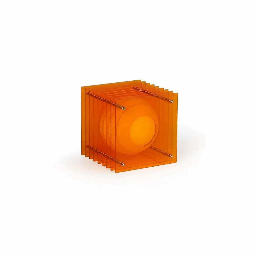 Lampes à poser - Lampe LOP petite carrée en acrylique orange - BANG
