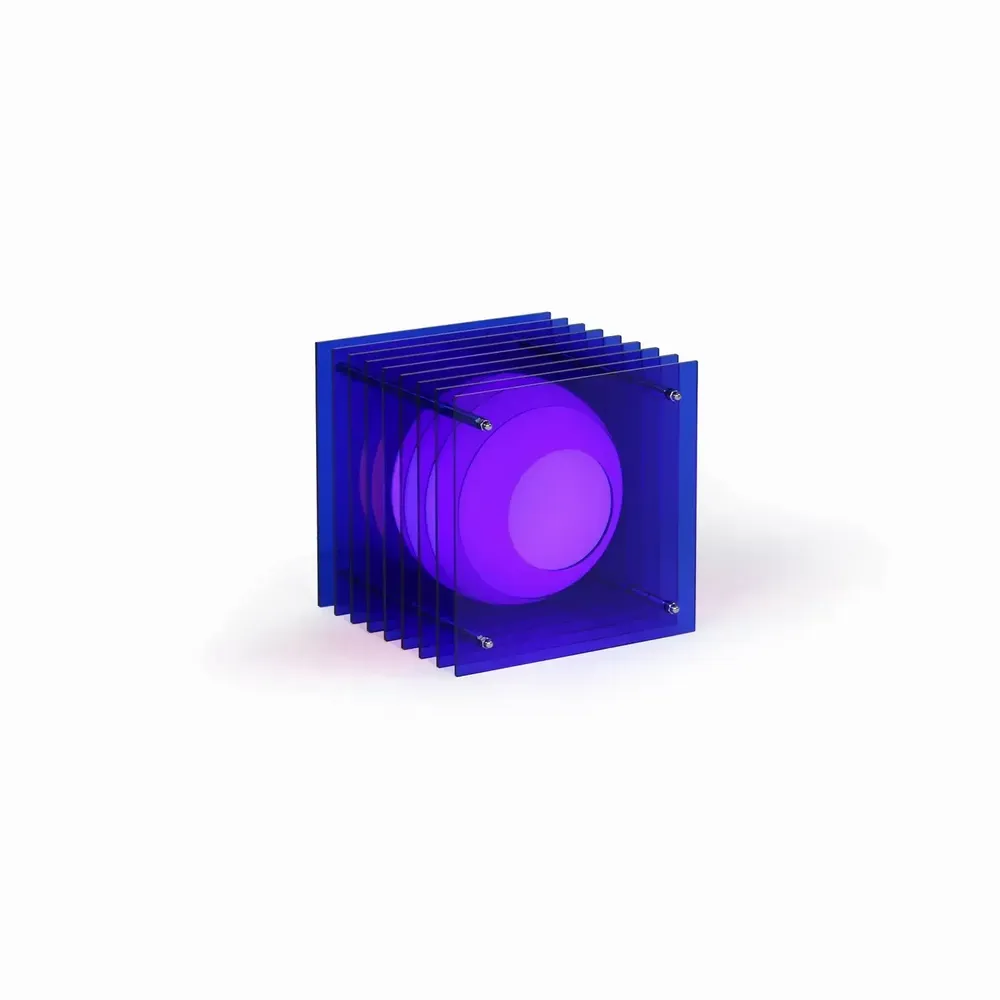 Desk lamps - LOP lamp small square in blue acrylic - BANG