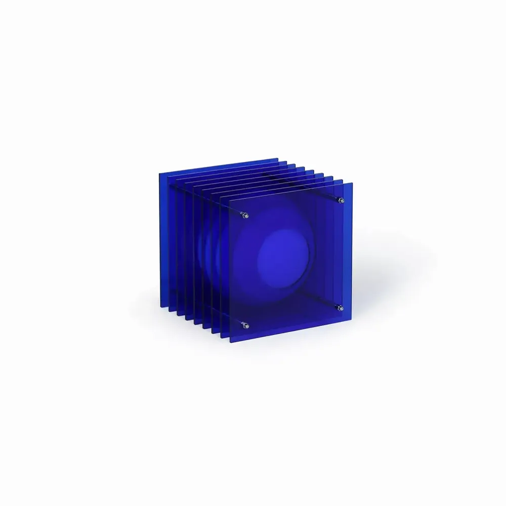 Desk lamps - LOP lamp small square in blue acrylic - BANG