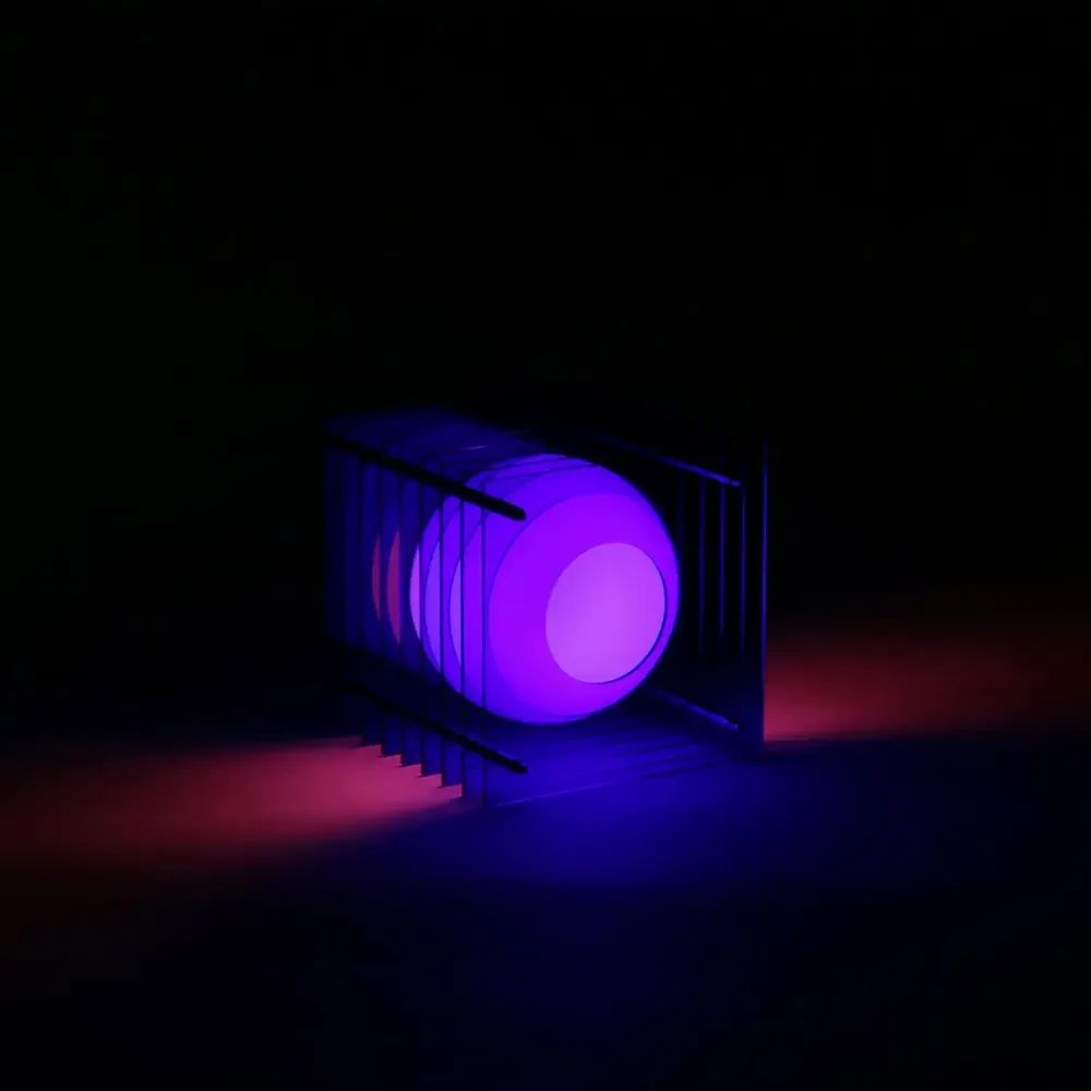 Desk lamps - LOP lamp small square in blue acrylic - BANG