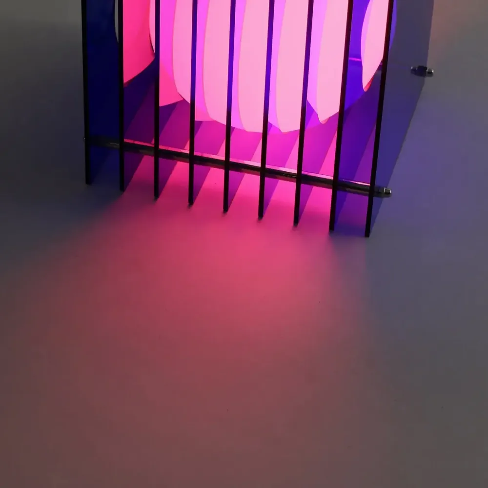 Desk lamps - LOP lamp small square in blue acrylic - BANG