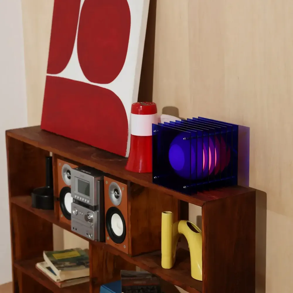 Desk lamps - LOP lamp small square in blue acrylic - BANG
