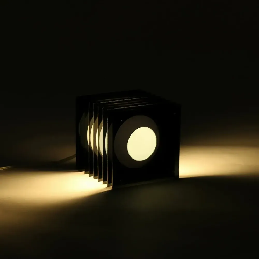 Desk lamps - LOP lamp small square in dark grey acrylic - BANG
