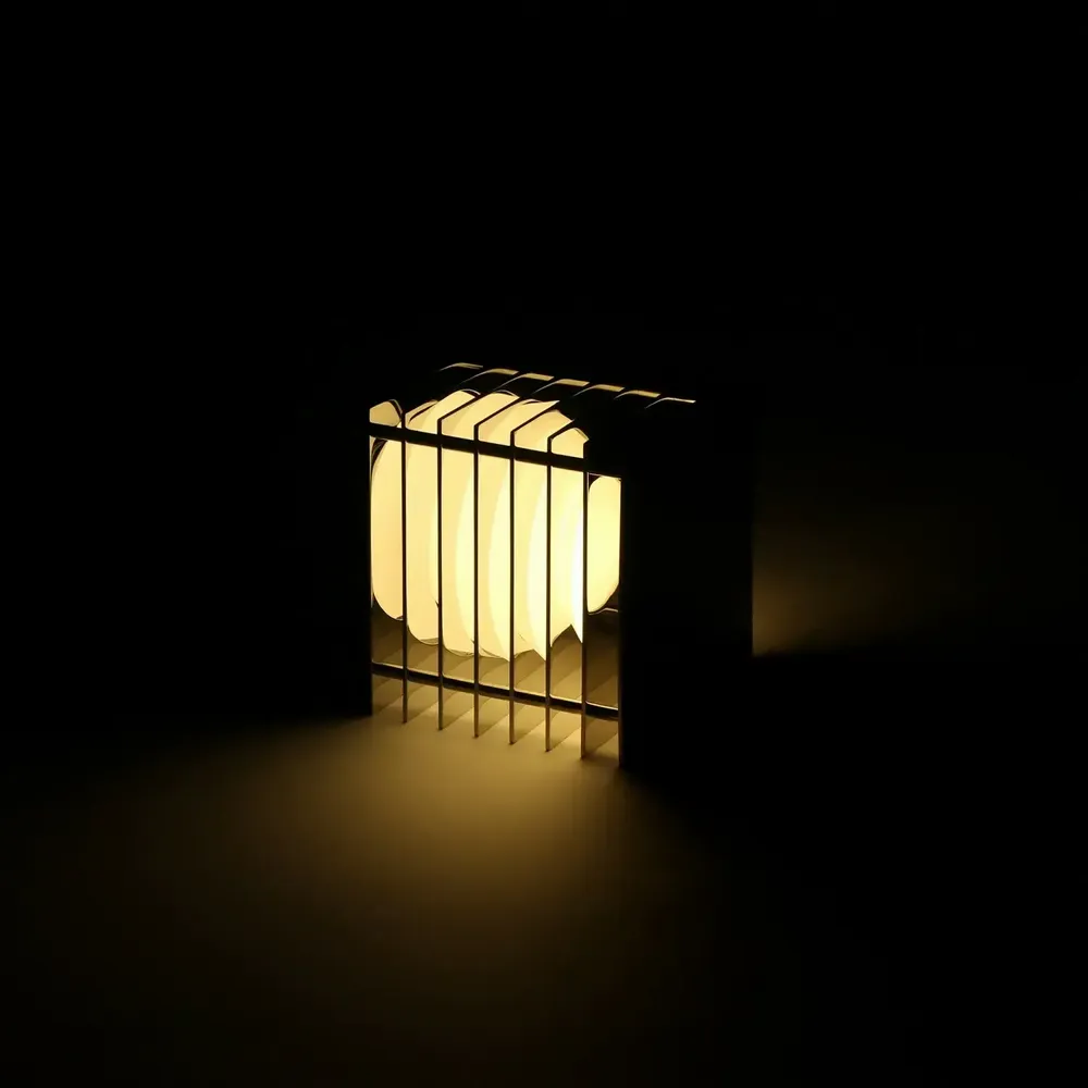 Desk lamps - LOP lamp small square in mirror polished stainless steel - BANG