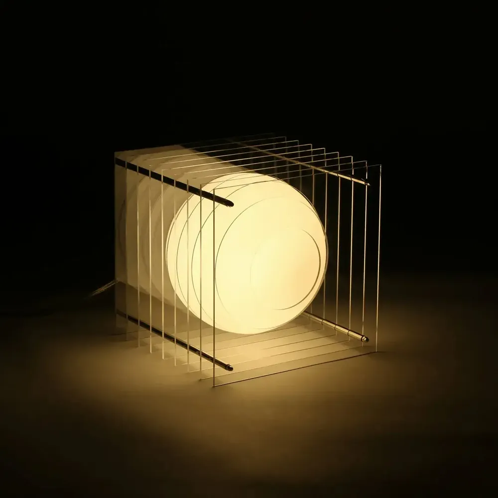 Desk lamps - LOP lamp big square in clear acrylic - BANG
