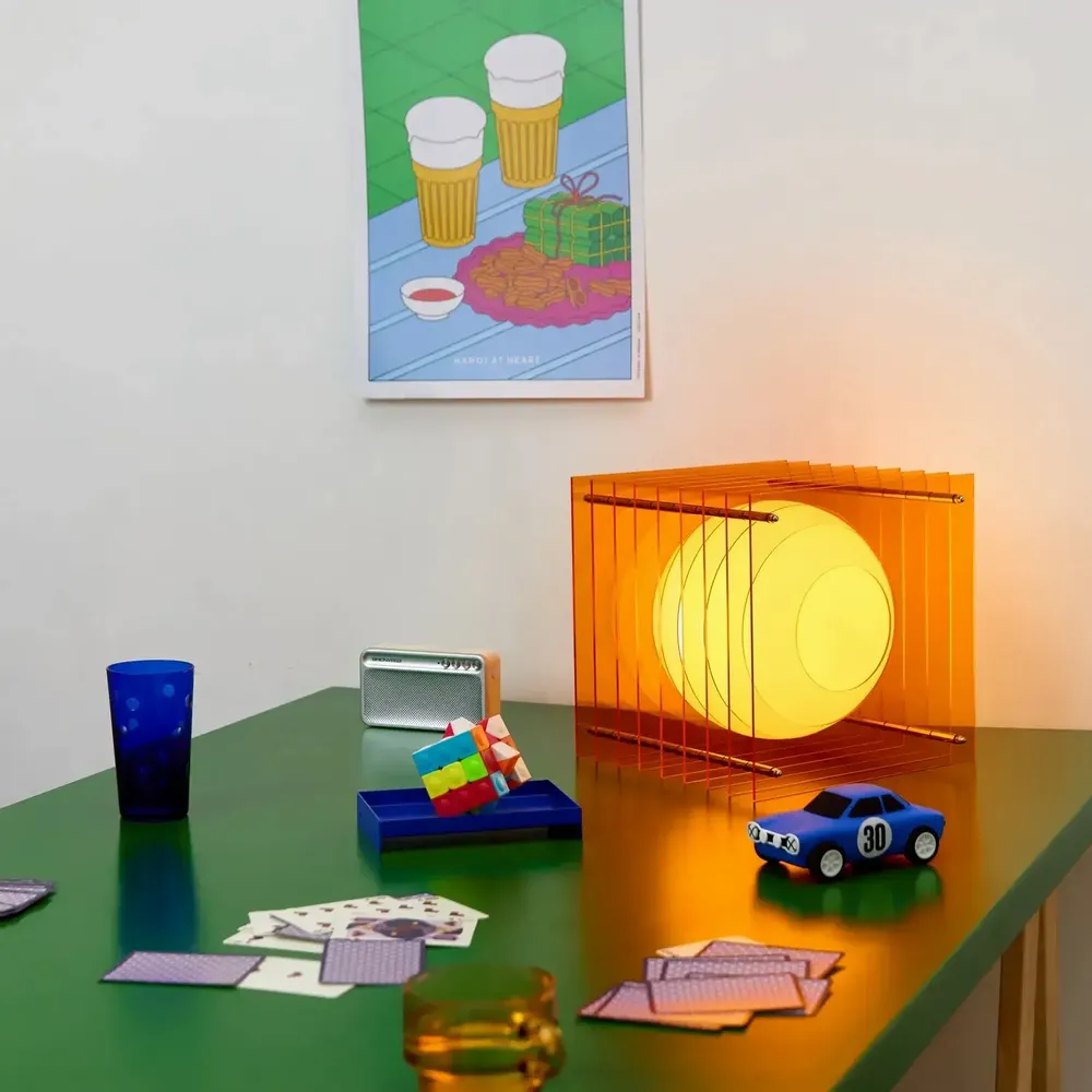 Desk lamps - LOP lamp big square in orange acrylic - BANG