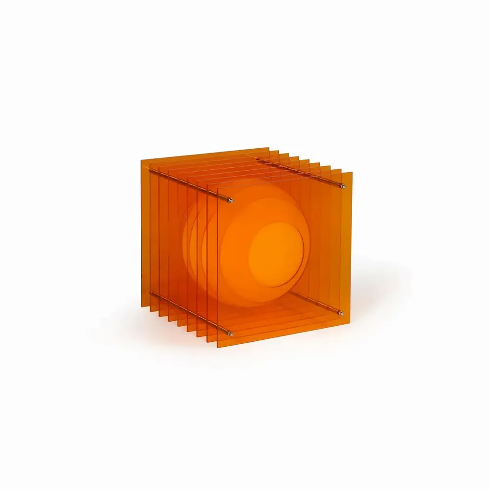 Desk lamps - LOP lamp big square in orange acrylic - BANG