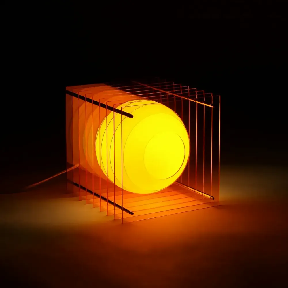 Desk lamps - LOP lamp big square in orange acrylic - BANG