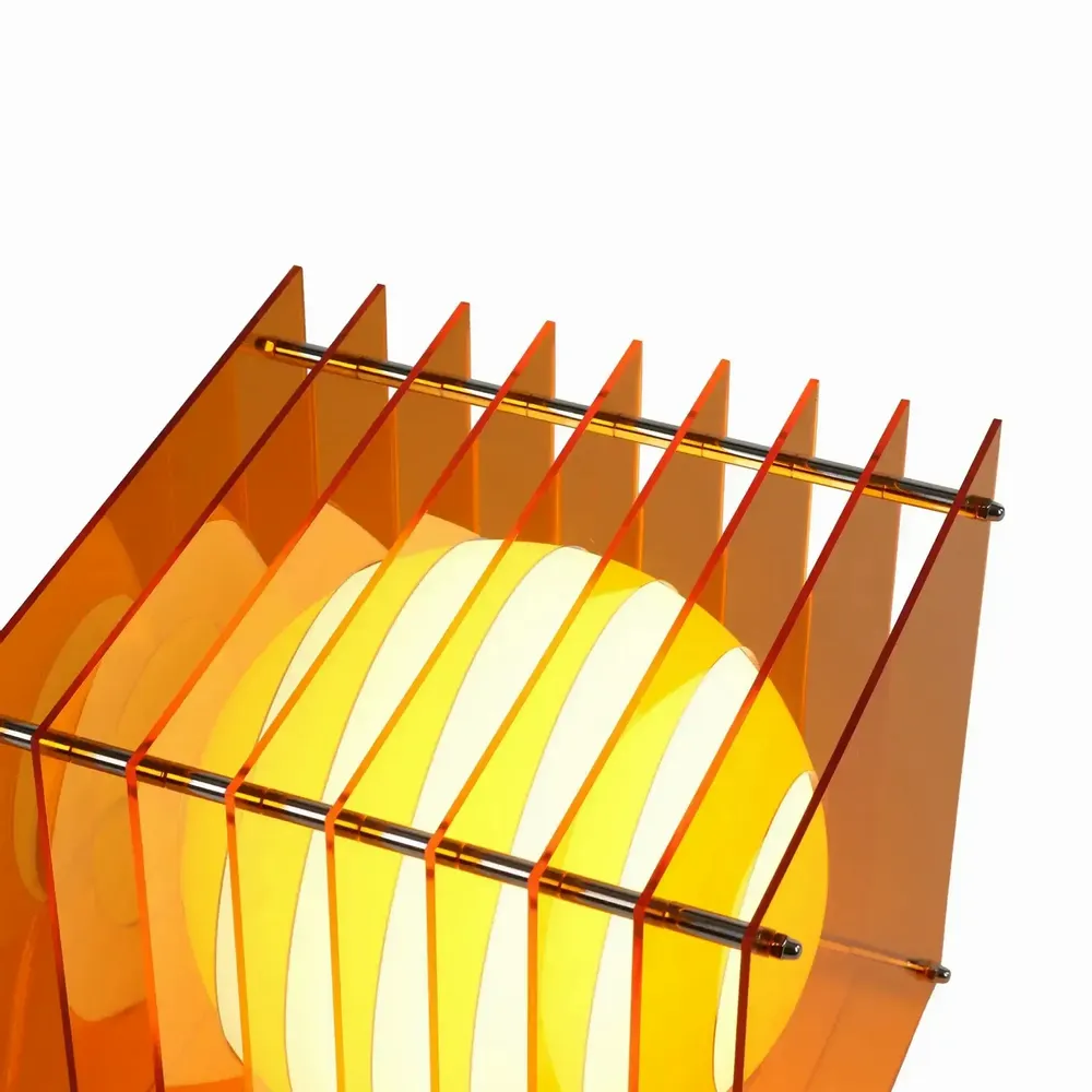 Desk lamps - LOP lamp big square in orange acrylic - BANG
