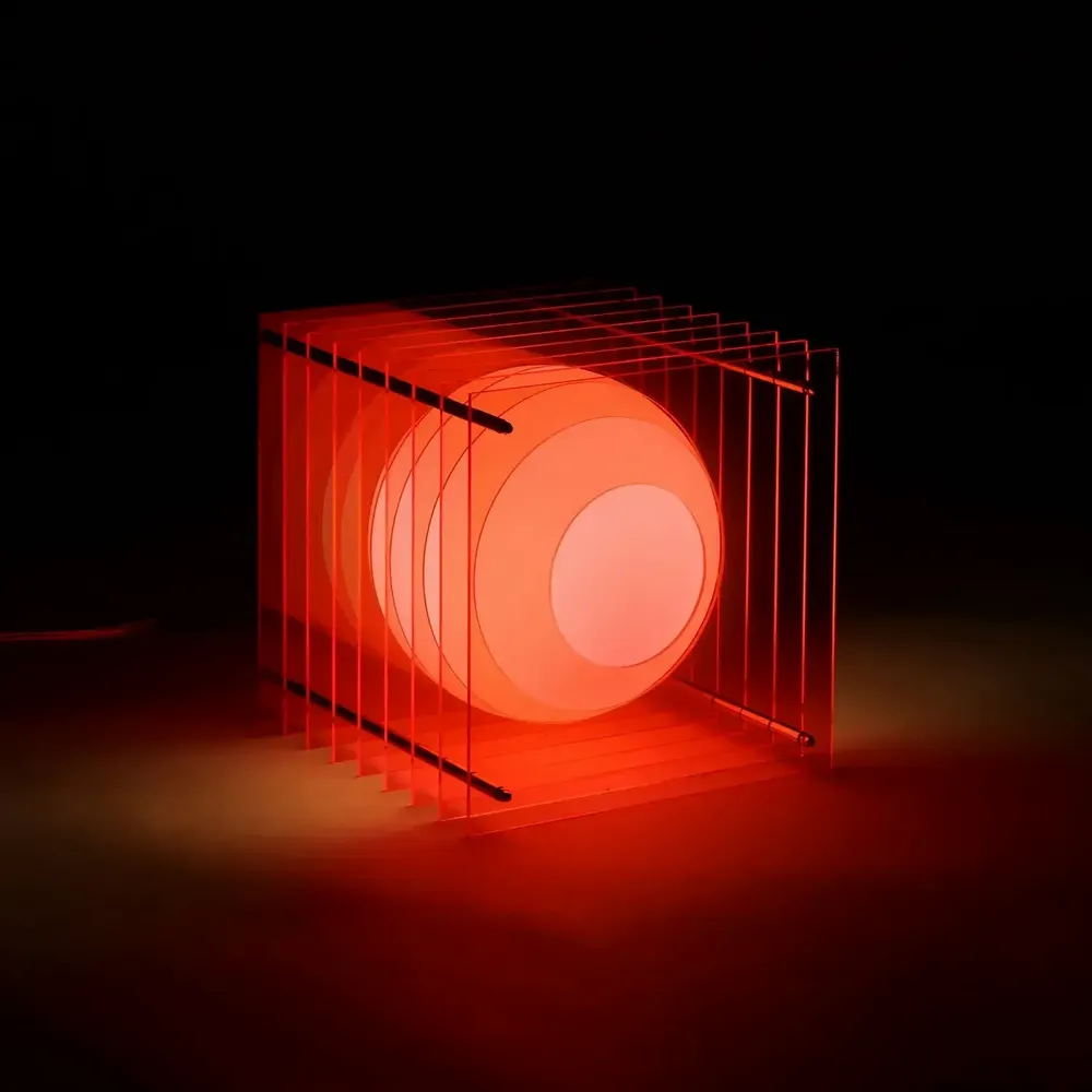 Lampes de bureau  - Lampe LOP grande carrée en acrylique rose électrique - BANG