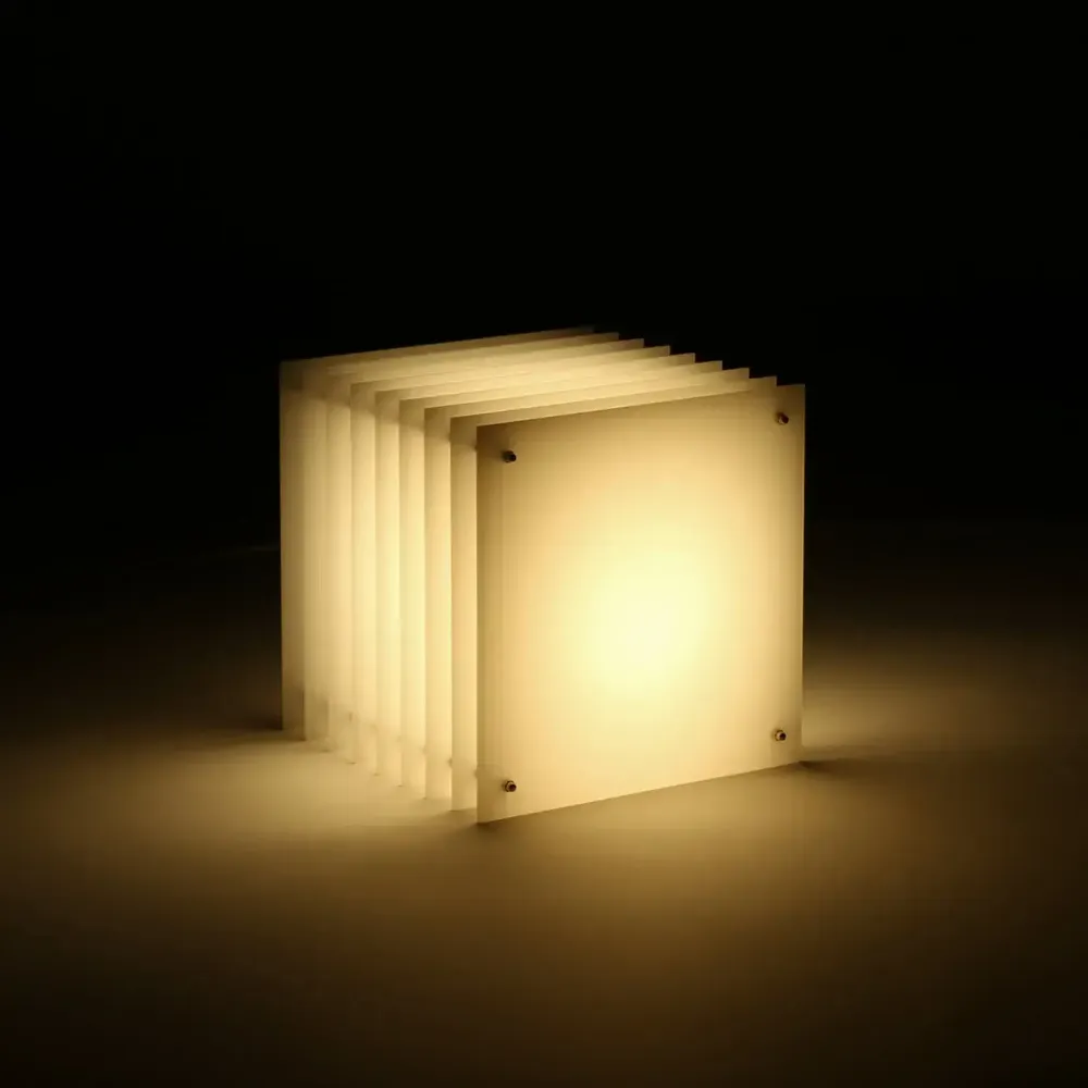 Desk lamps - LOP lamp big square in milky acrylic - BANG