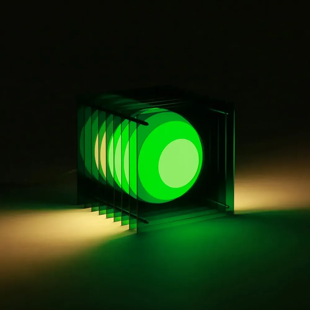 Desk lamps - LOP lamp big square in green acrylic - BANG