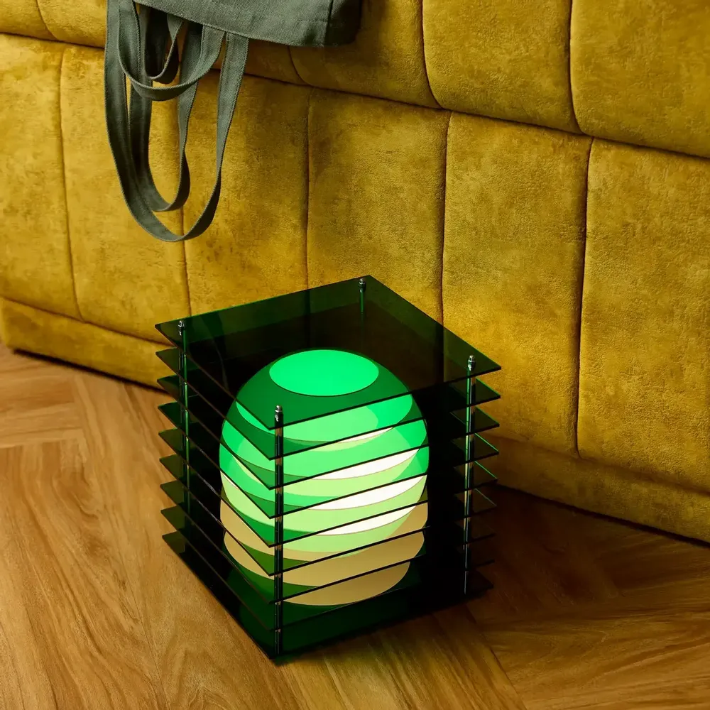 Desk lamps - LOP lamp big square in green acrylic - BANG