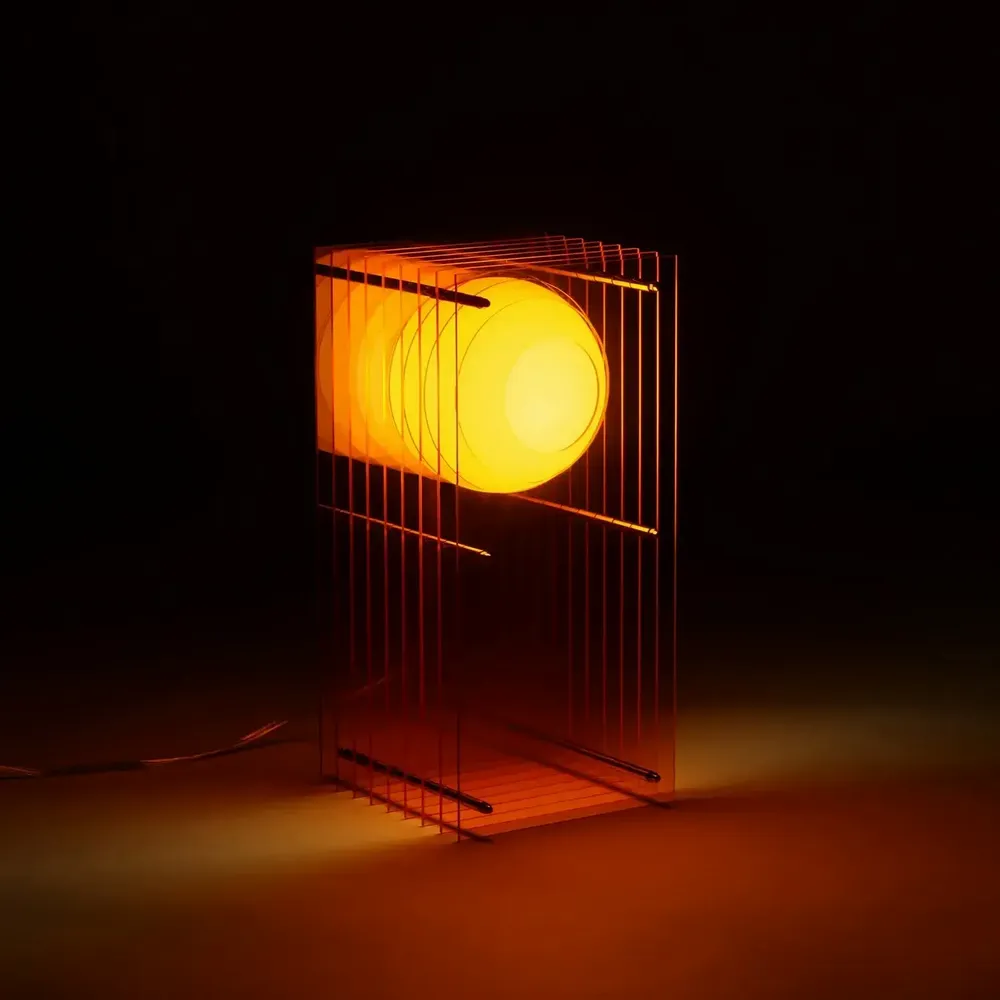 Desk lamps - LOP lamp small rectangle in orange acrylic - BANG