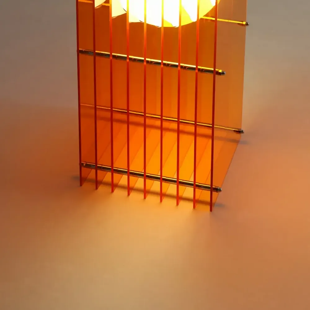 Desk lamps - LOP lamp small rectangle in orange acrylic - BANG