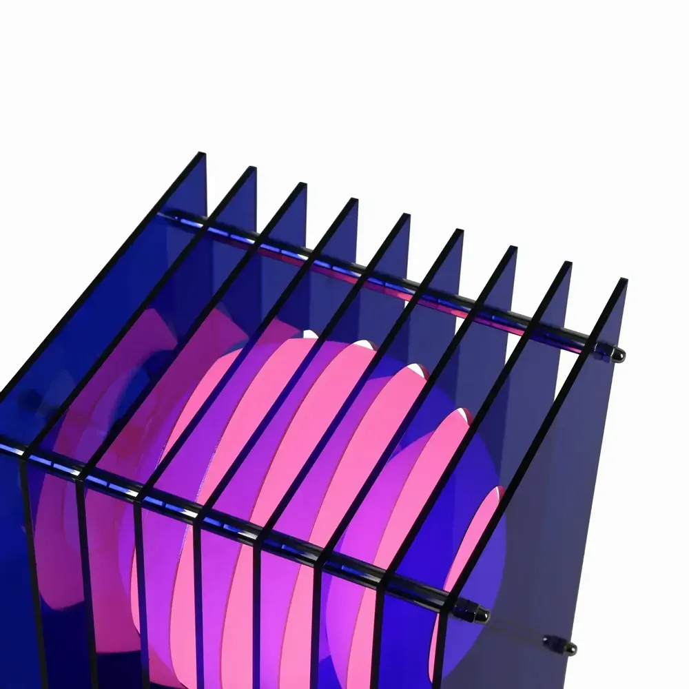 Desk lamps - LOP lamp small rectangle in blue acrylic - BANG