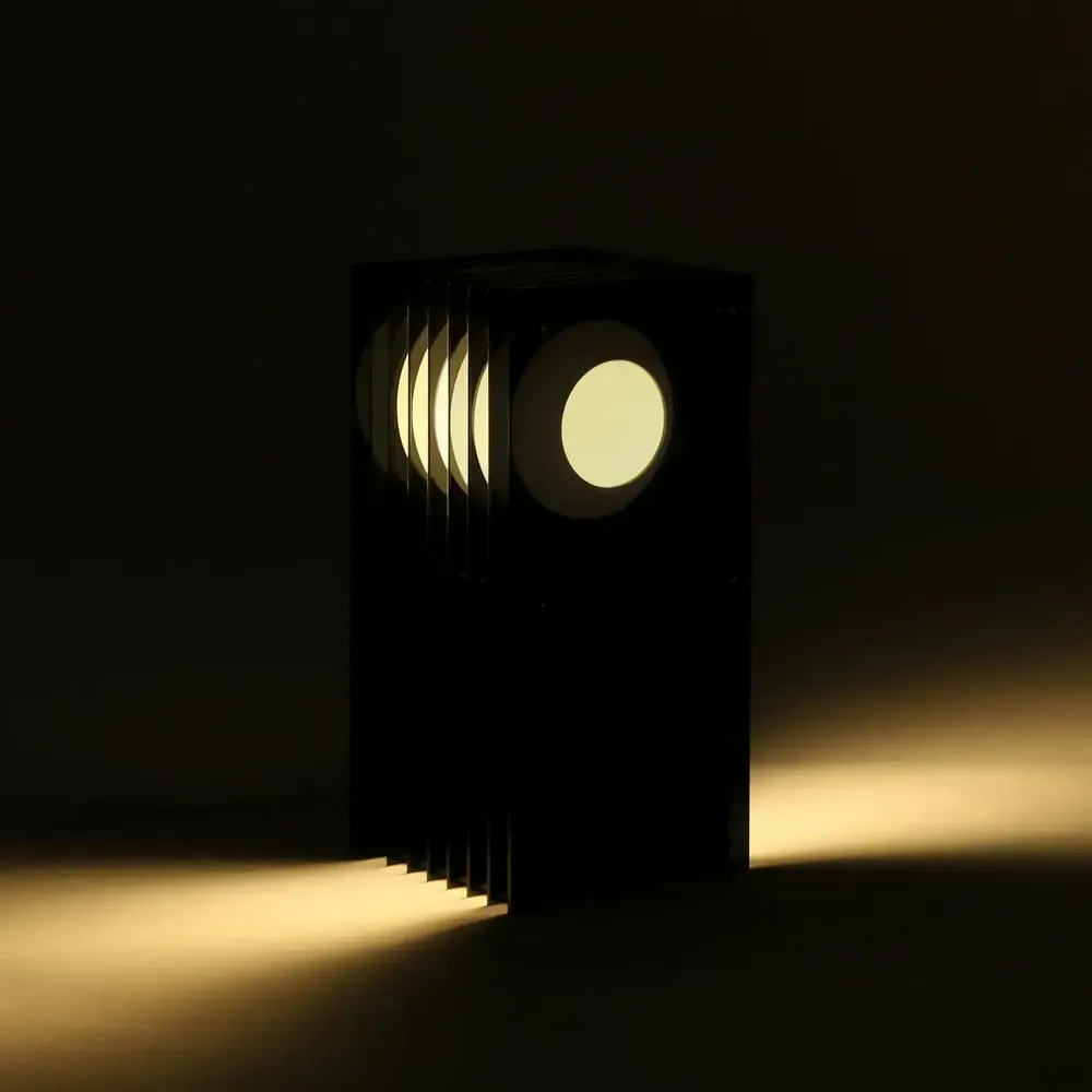 Desk lamps - LOP lamp small rectangle in dark grey acrylic - BANG