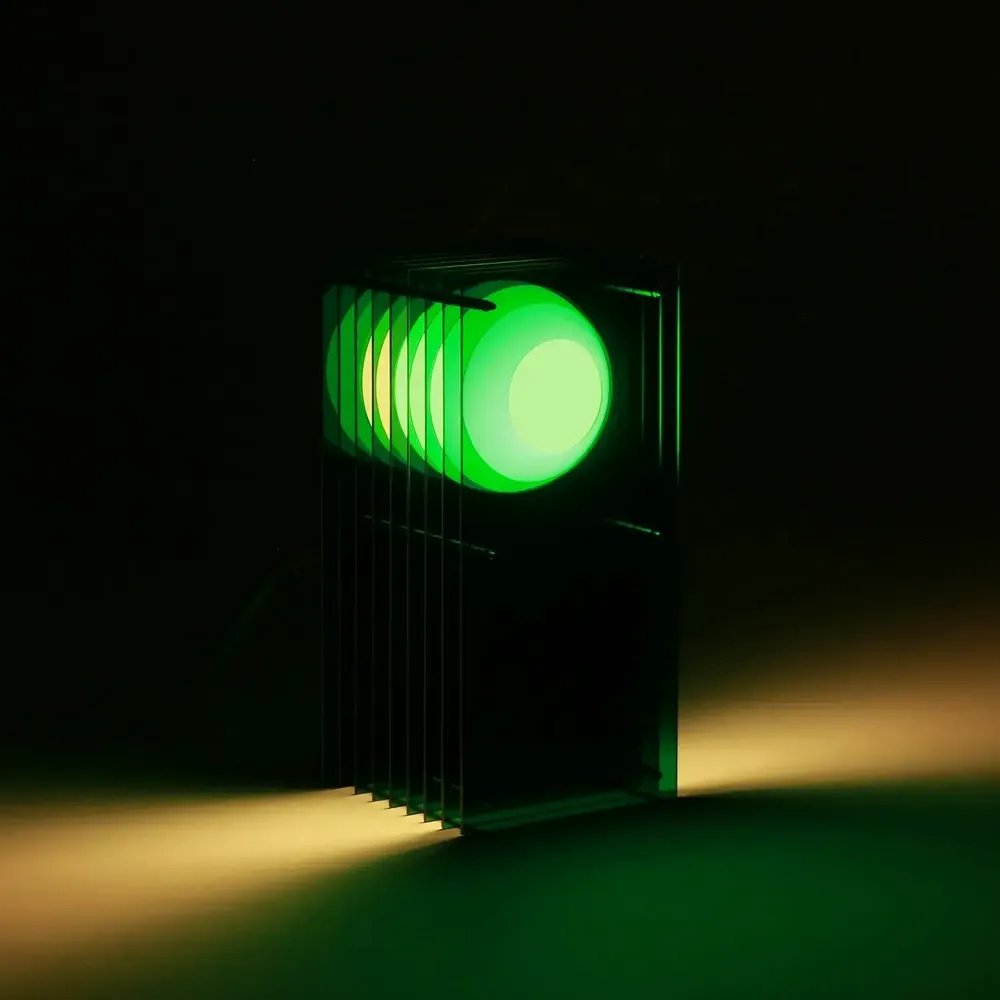 Desk lamps - LOP lamp small rectangle in green acrylic - BANG