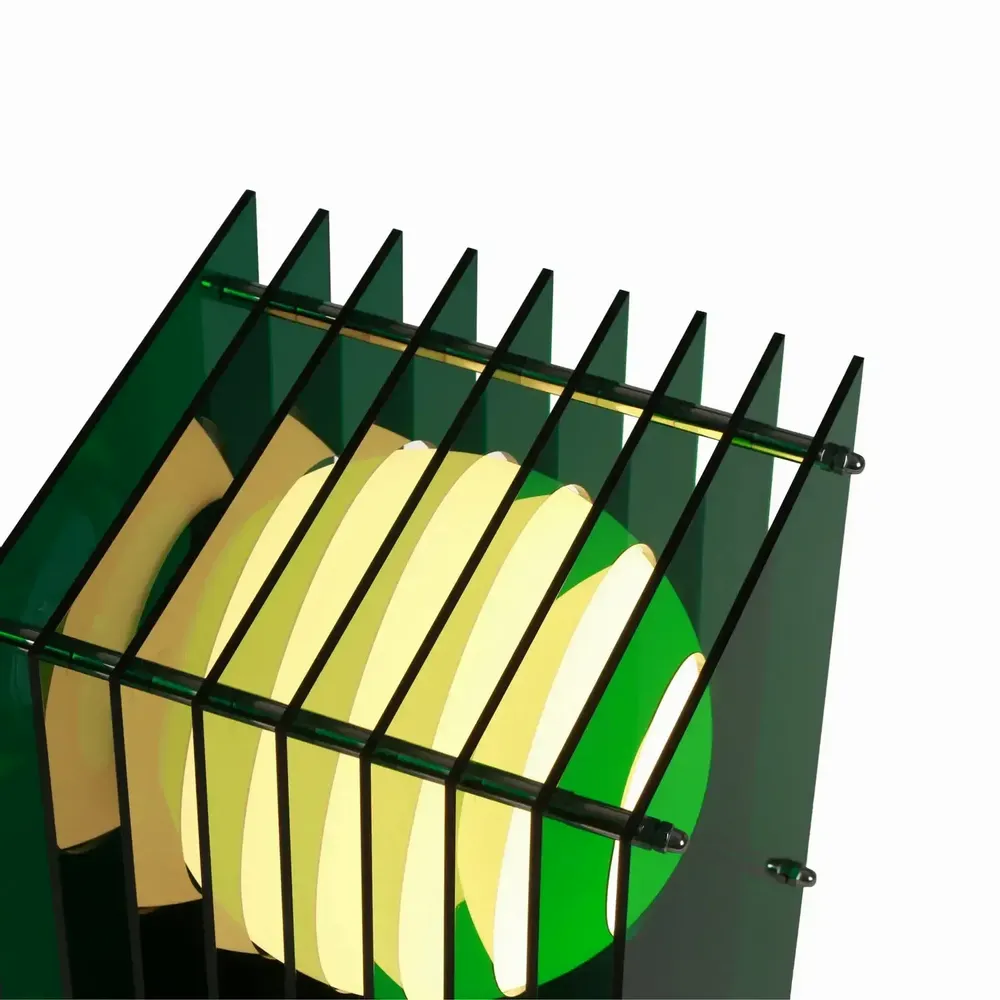 Desk lamps - LOP lamp small rectangle in green acrylic - BANG