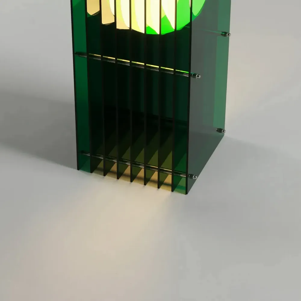 Desk lamps - LOP lamp small rectangle in green acrylic - BANG