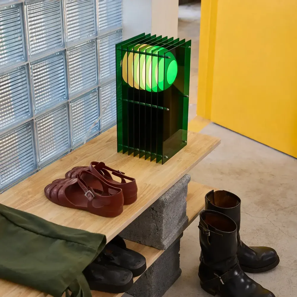 Desk lamps - LOP lamp small rectangle in green acrylic - BANG