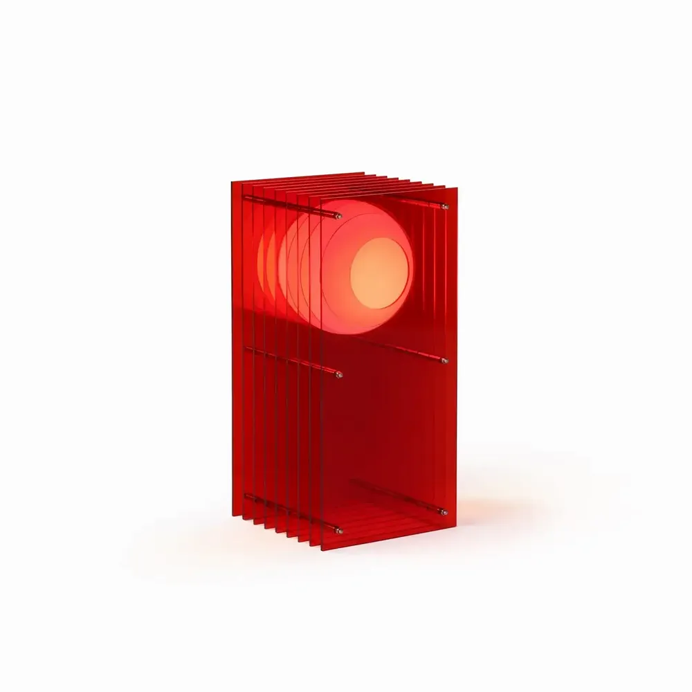 Desk lamps - LOP lamp small rectangle in red acrylic - BANG
