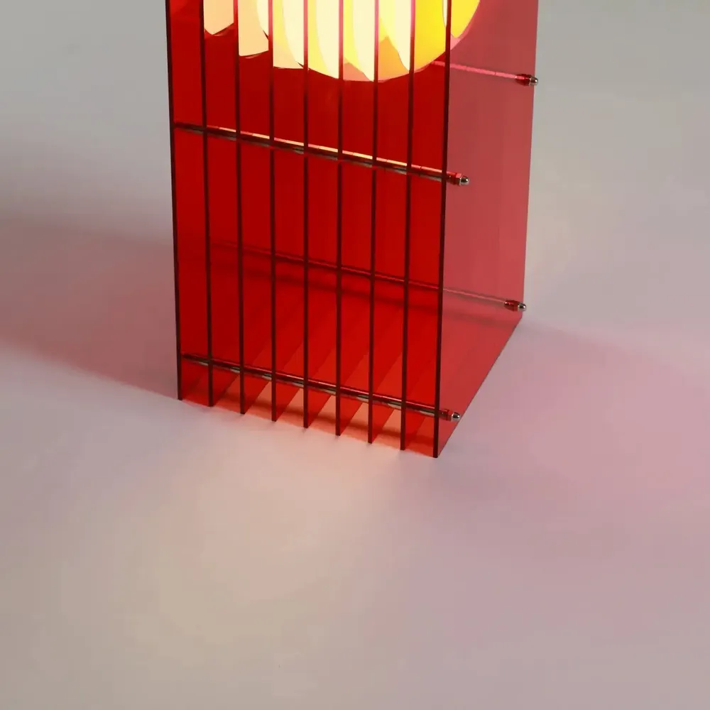 Desk lamps - LOP lamp small rectangle in red acrylic - BANG