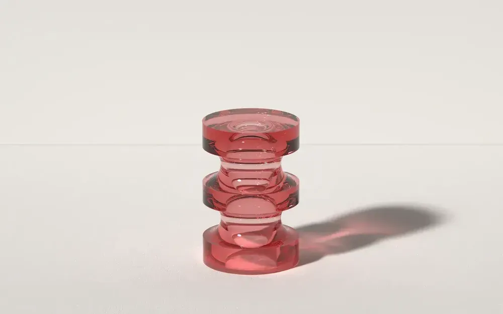 Autres tables  - Table d'appoint élancée Echo III en rouge pastèque par Ian Cochran - TULESTE FACTORY