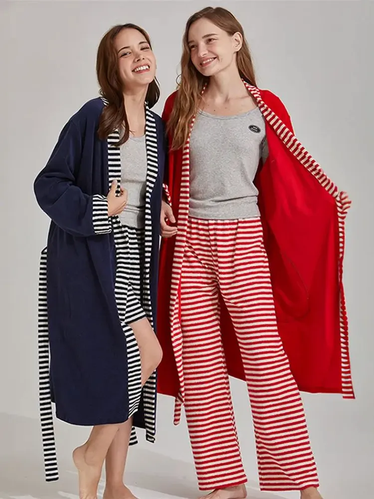Homewear - Peignoir rayé Tout Doux - PAUL&ANNA
