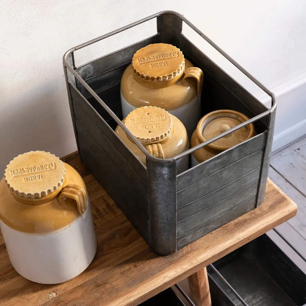 Baskets - Square galvanized boxes - MADAM STOLTZ