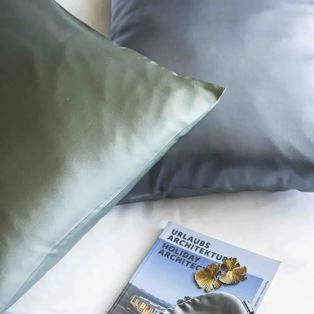 Bed linens - Ashley Vert de gris pillowcase 65x65 cm - MAISON VIVARAISE - SDE VIVARAISE WINKLER