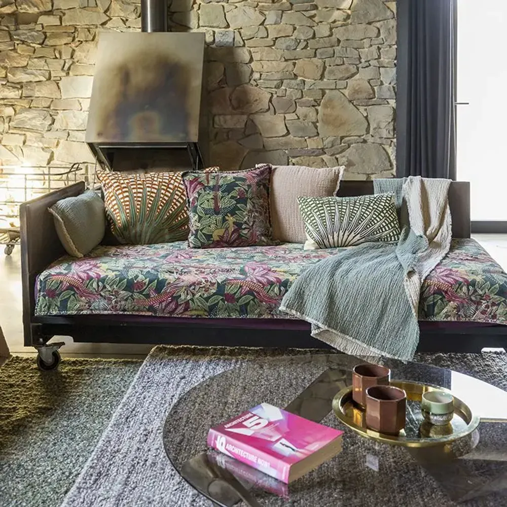 Fabric cushions - Coussin printed Ewan 45 x 45 cm - MAISON VIVARAISE - SDE VIVARAISE WINKLER