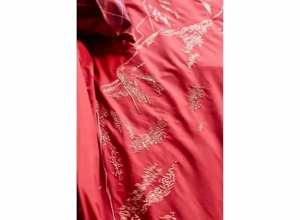 Linge de lit - linge de lit percale de coton brodée GRANDEUR NATURE - SYLVIE THIRIEZ