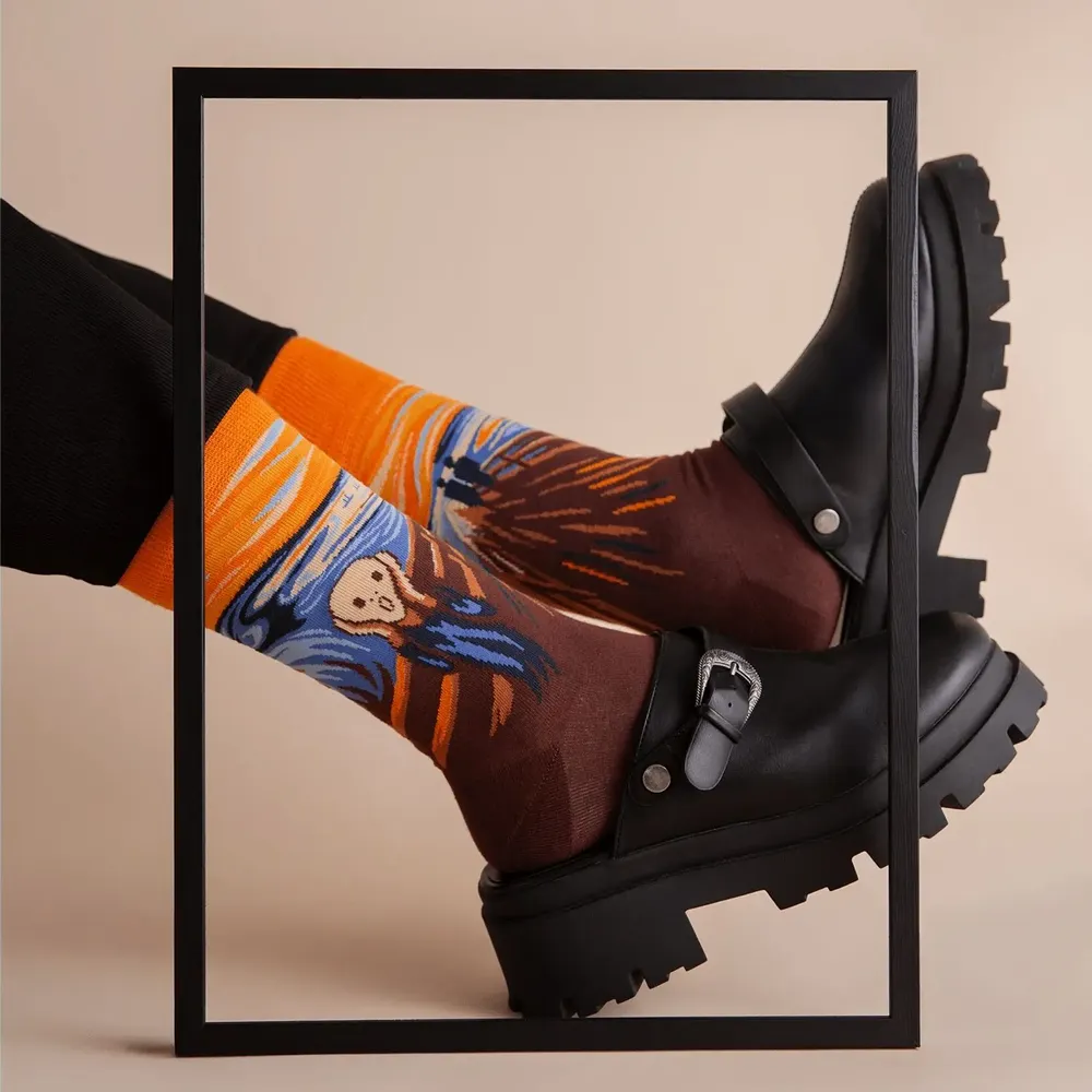 Chaussettes - Chaussettes en coton biologique d'inspiration artistique - KUNSTSOKKEN