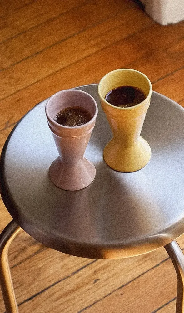 Decorative objects - Nouveau Mazagran - Nude - Minimalist stoneware coffee cup, reinvented - ATELIER MAISON QUATRE