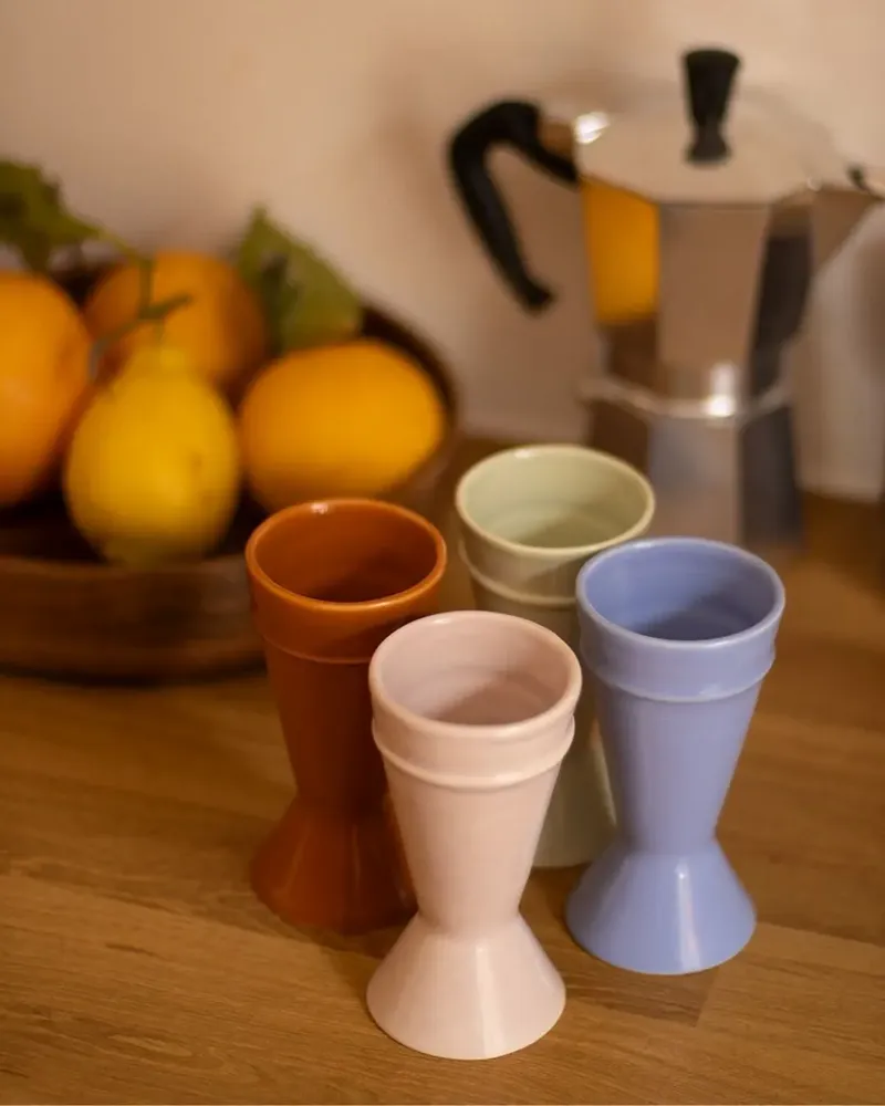 Decorative objects - Nouveau Mazagran - Nude - Minimalist stoneware coffee cup, reinvented - ATELIER MAISON QUATRE