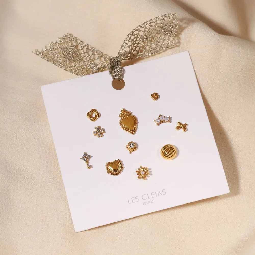 Bijoux - Lot de puces d’oreilles dépareillées en acier inoxydable - LES CLEIAS