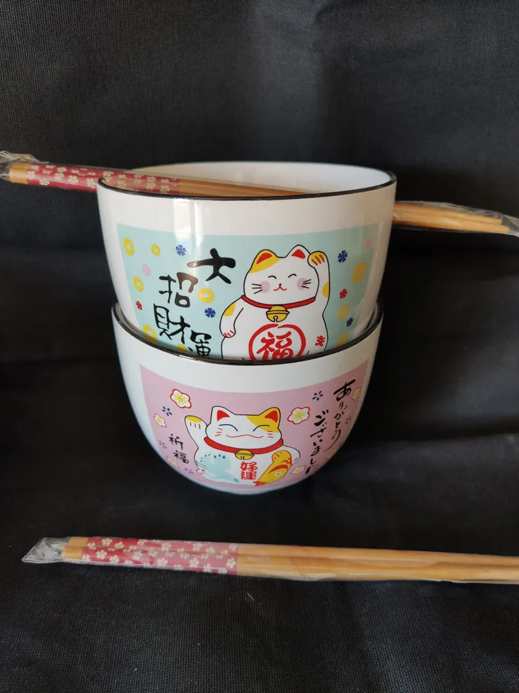 Bowls - Kitty Bowl & Chopstick Boxes/ref: 20030B - GALERIE D'ORIENT